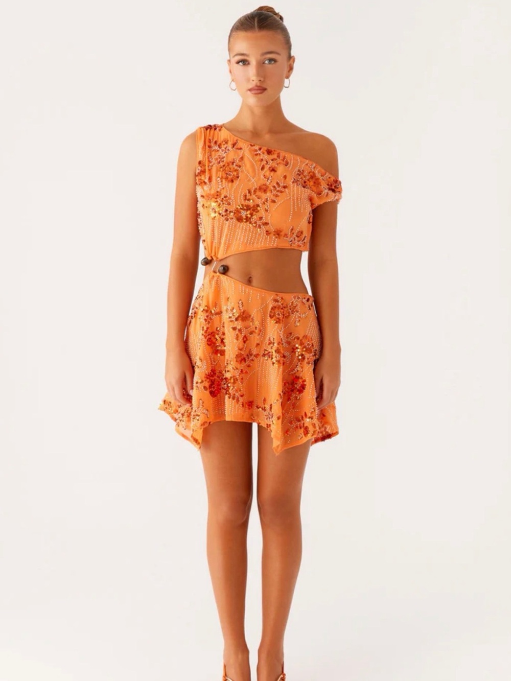Peppermayo Aletta Sequin Mini Dress - Orange